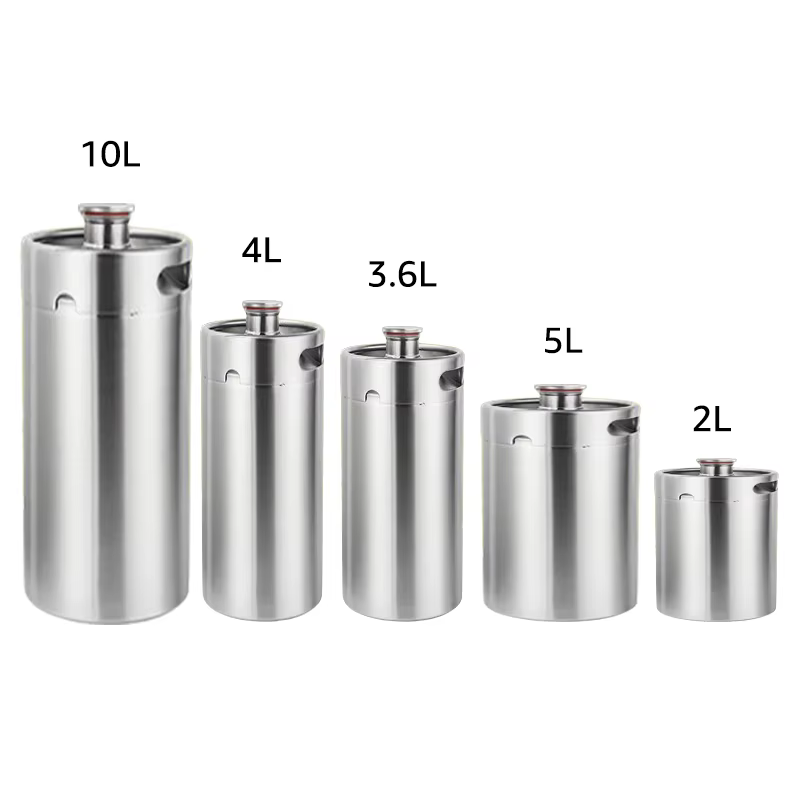Fût de bière Growler, mini fûts de baril de bière artisanale, récipient portable pour barbecue, fête de brassage, 2L, 3,6 L, 4L, 5L