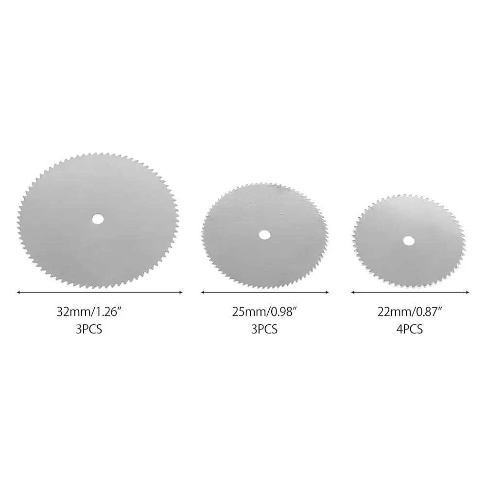 Ensemble de 11 lames de scie circulaire miniatures, disques de coupe en acier inoxydable, roues de coupe pour bois, pour outils rotatifs électriques