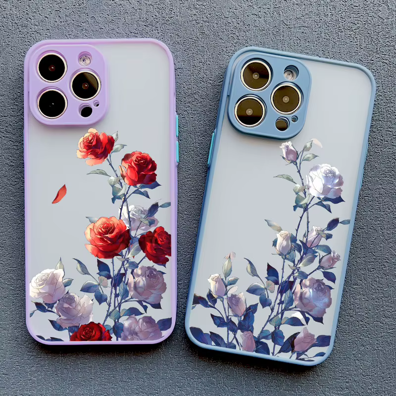 Coque de téléphone fleur rose pour iPhone, coque antichoc pour iPhone 11, 14 Pro Max, 11, 12, 13 Pro Max, Mini, Poly, XS, X, 7, 8, 14, 15 Plus, SE2