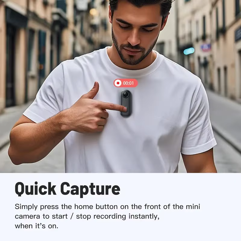 Mini caméra corporelle H88 Full HD WiFi pour casque, guidon de moto, sport et action, avec batterie intégrée