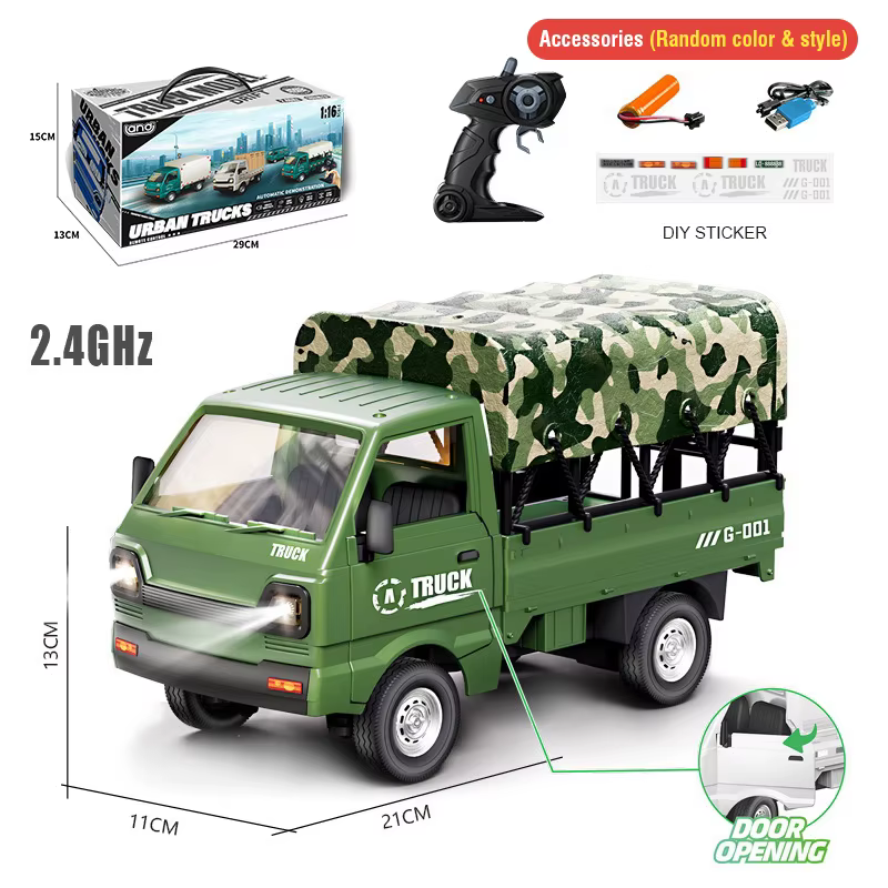 1/16 camion Van télécommandé 2.4G 5CH Mini camions de Transport simulés enfants jouet RC camion de crème glacée voiture de Transport avec lumières