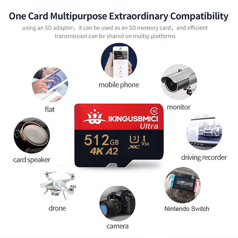 Carte Micro SD Originale Haute Qualité U3 Ultra Rapide pour Smartphone – Capacités 32/64/128/256/512 Go – Mini, Durable et Fiable