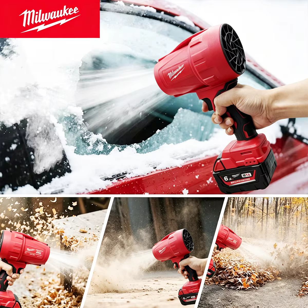 Souffleur sans fil Milwaukee 700W 30000RPM avec moteur sans balais, souffleur de feuilles pour le déneigement et le nettoyage de la poussière, outil à vitesse variable (outil seul)