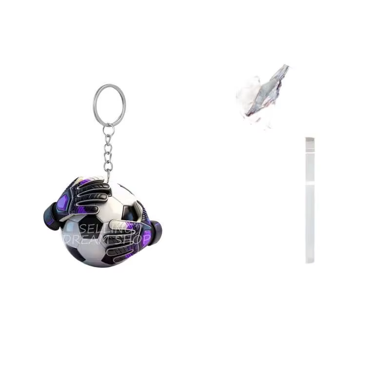 Porte-clés de football de simulation en acrylique, accessoires de bijoux, pendentifs pour sacs à dos, décoration suspendue pour voiture, ornement, porte-clés