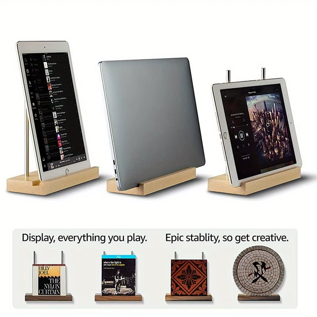 Porte-disque en vinyle, affichage de table en bois massif, maintenant jouant, support de disque en vinyle pour Albums CDS Ipads