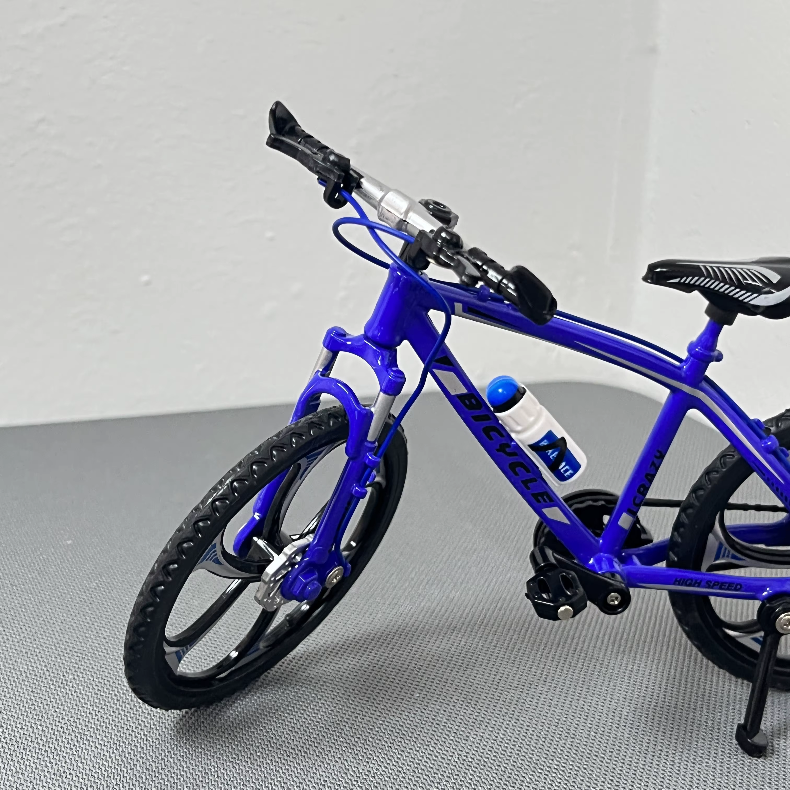 Mini modèle de vélo en alliage 1:8, bleu, en métal moulé sous pression, décoration, mini vélo BMX de montagne, jouets de simulation pour garçons
