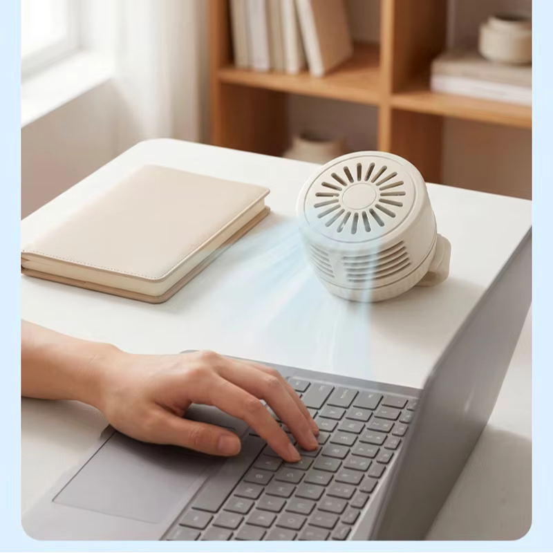 Ventilateur portable Lenovo Mini, ventilateur à main sans pales, petit, puissant, à faible bruit, avec clip pour le camping en plein air