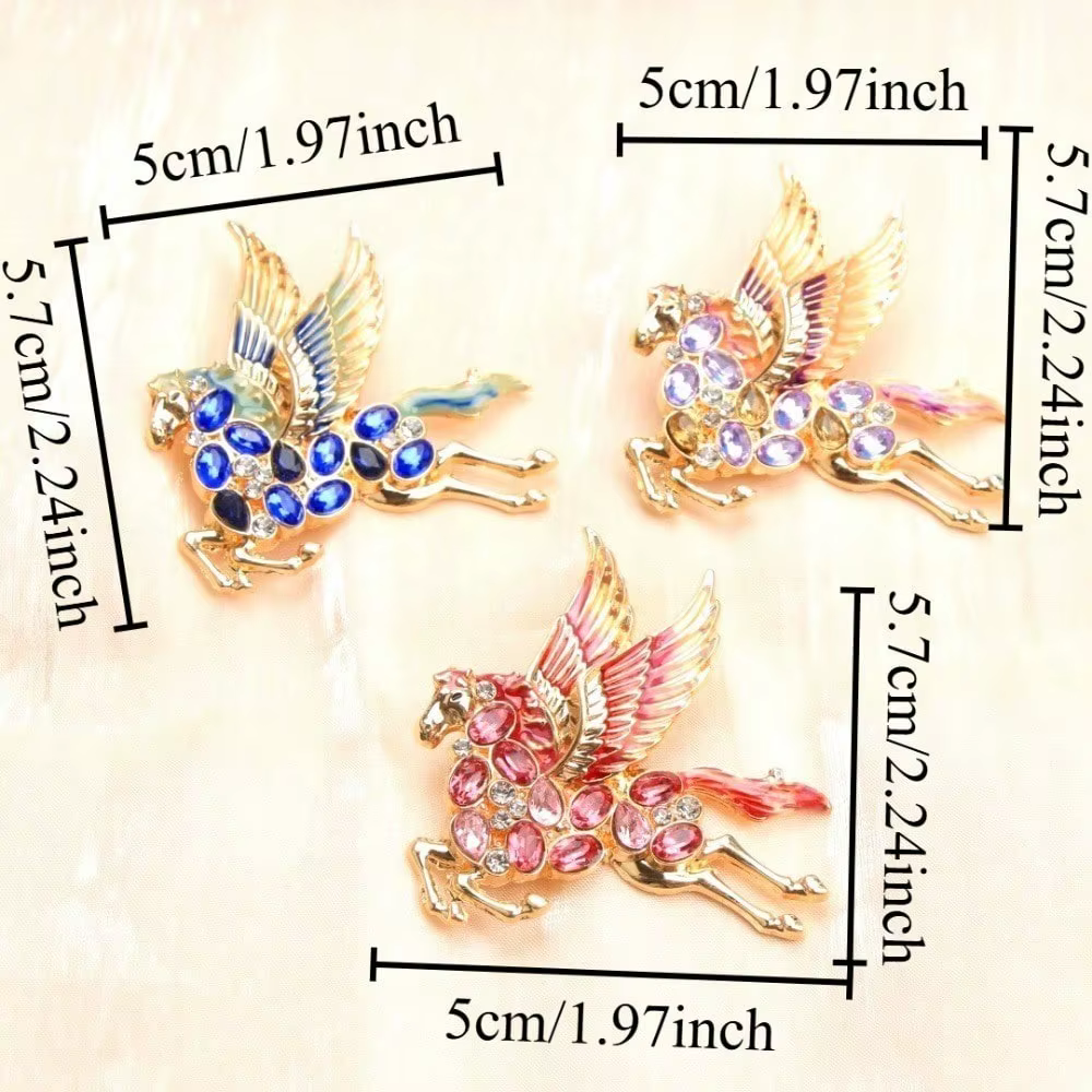 Accessoires de bijoux, broches à motif d'animal cheval ailé pour hommes et femmes, accessoires de bijoux, cadeaux de mariage, de vacances et de fête