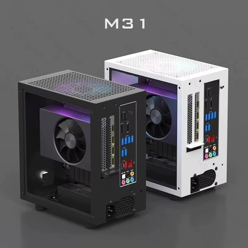 Boîtier d'ordinateur Mini ITX M21 / M31, prend en charge le refroidisseur liquide AIO de 120 mm, la carte graphique à profil bas et la alimentation 1U Flex ATX, compact et petit