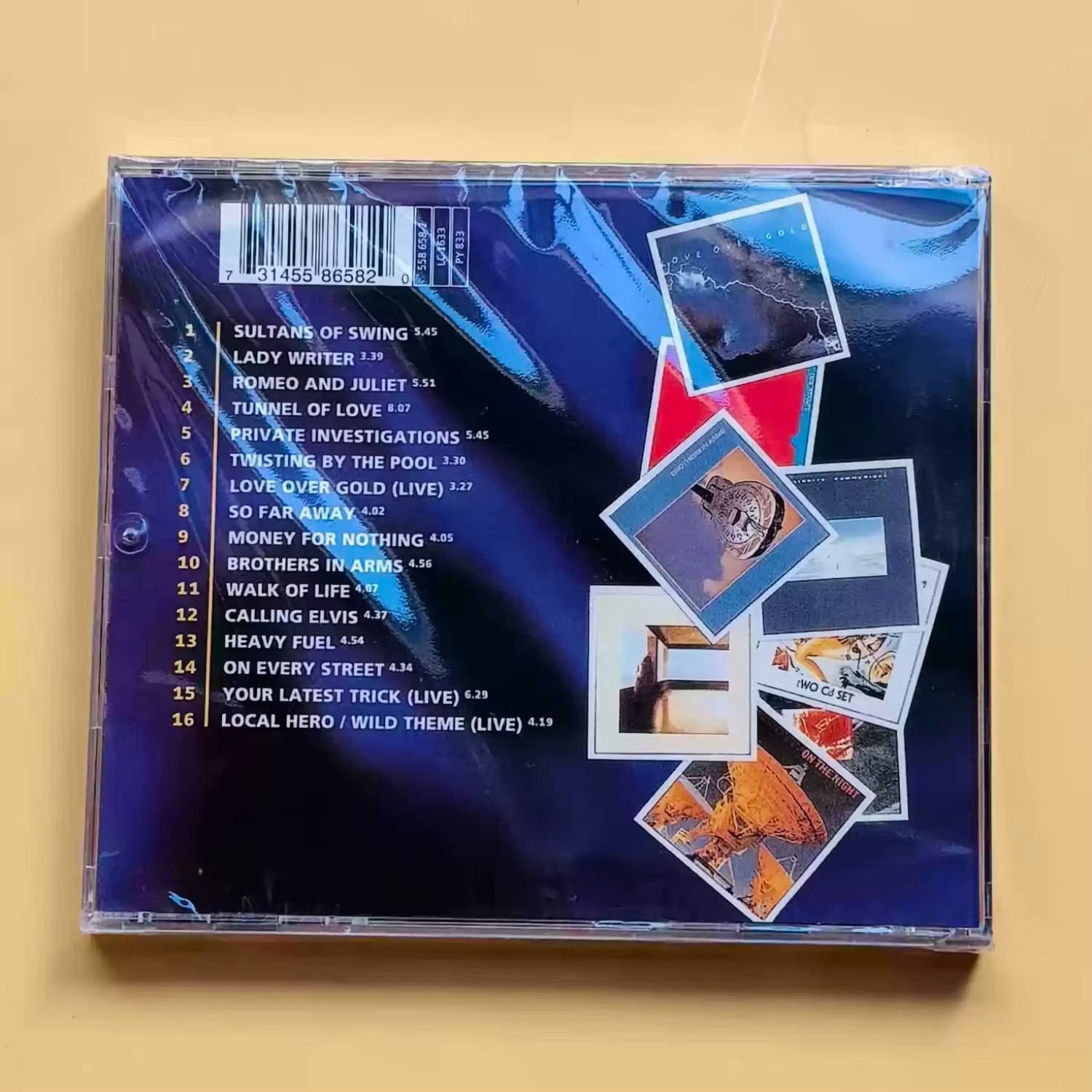 CD de musique rock western classique, couverture à thème artistique de collage géométrique de guitare, collection de morceaux de mélodies de guitare emblématiques
