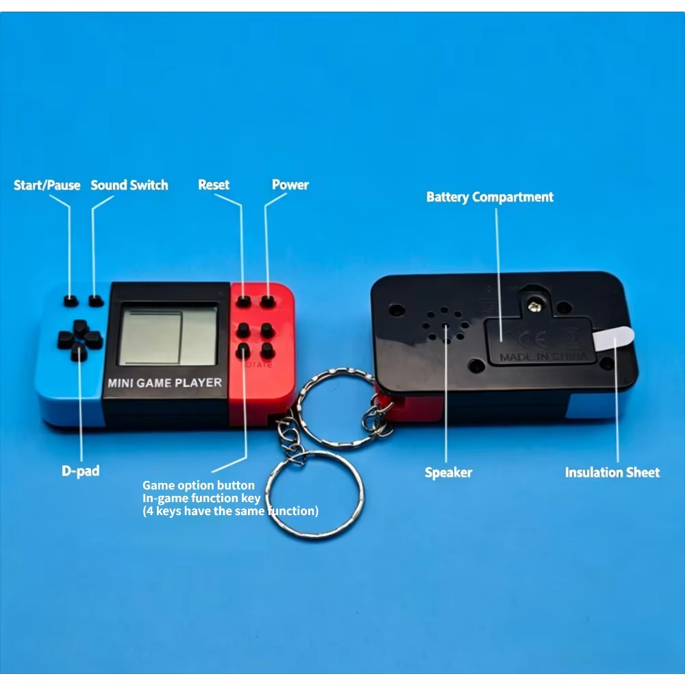 Console de jeu portable Mini Tetris 2026, Jouet pendentif porte-clés électronique classique et nostalgique