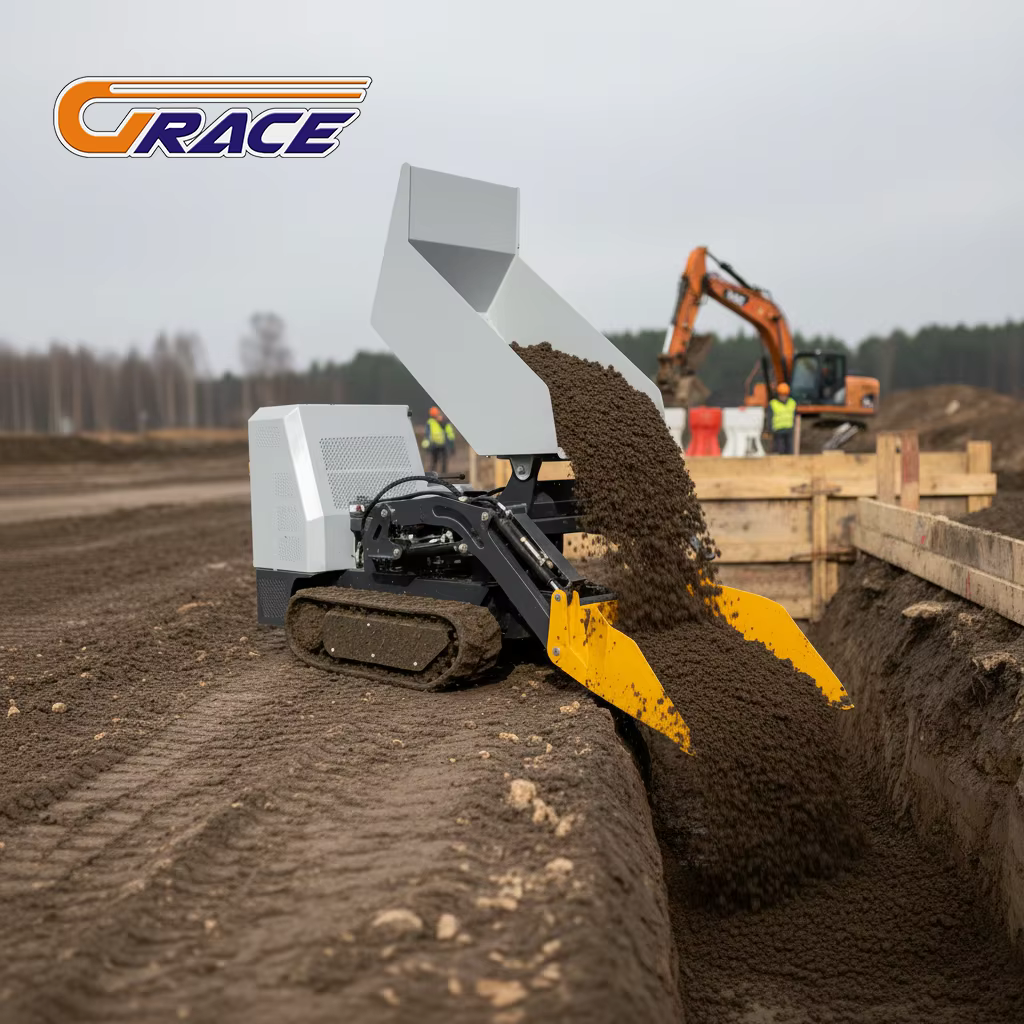 Mini Dumper sur chenilles personnalisé, 600kg, EURO 5 EPA, livraison rapide, haute qualité, fourniture d'usine, vente en gros