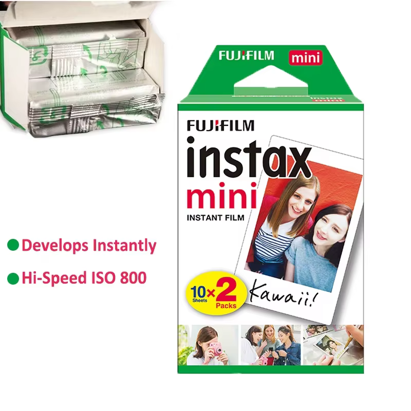 Film instantané Fujifilm Instax Mini White Edge, 10 à 100 feuilles, recharge pour appareil photo instantané Fuji Mini 12/11/9/8/7s/70/EVO