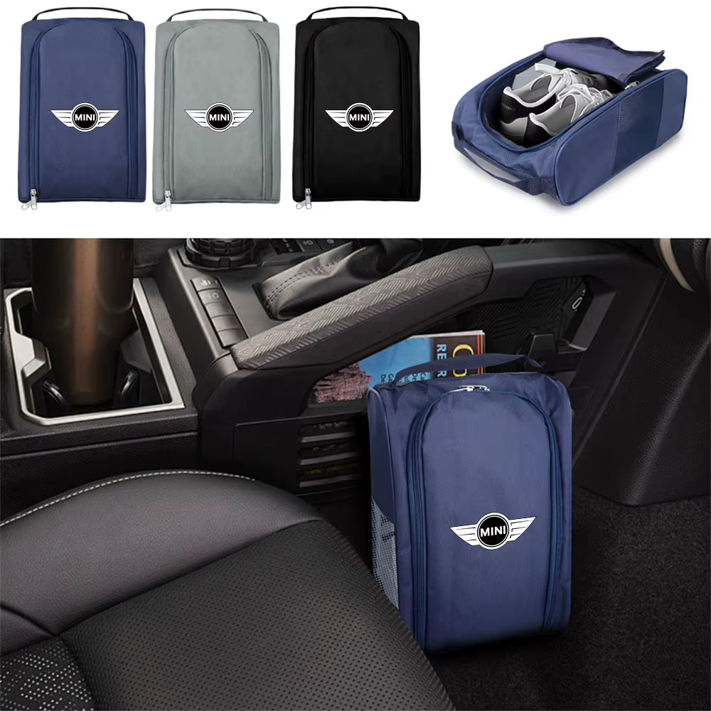 Organisateur de chaussures avec logo de voiture, sac de rangement, accessoires d'intérieur automobile, pour MINI Cooper JCW WORKS R55 R56 F55 F56 R57 R58 R59 R60 R50