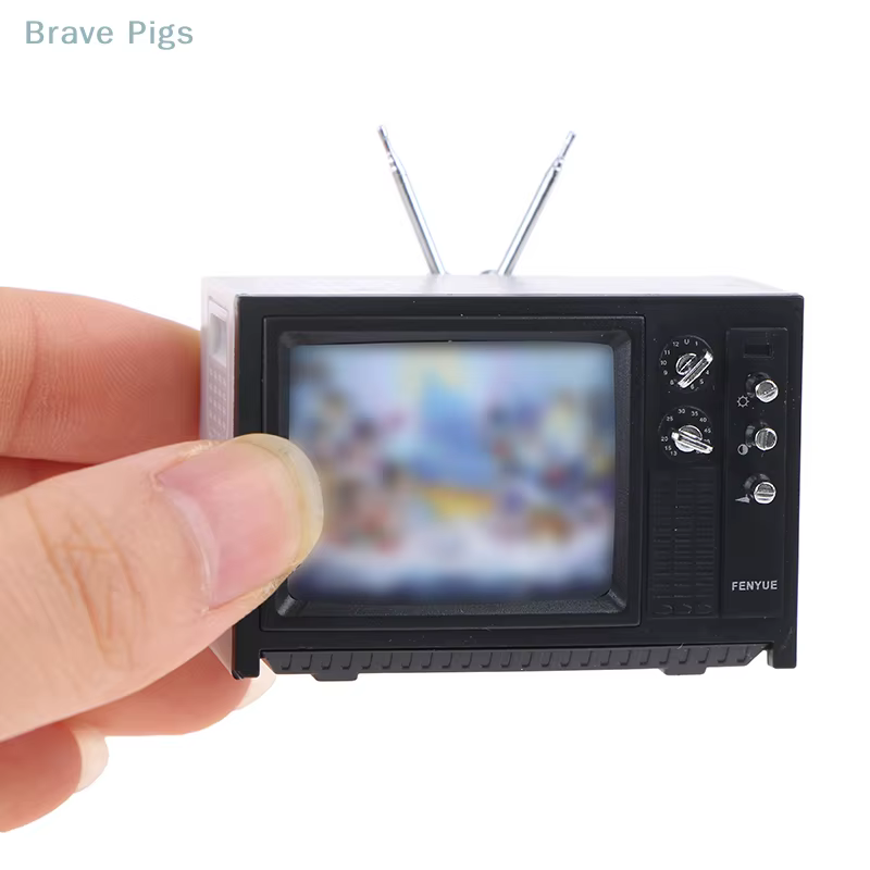Mini ornements miniatures TV rétro, jouet de course, maison, 5.7x2.4x3.4cm