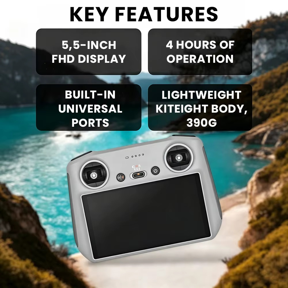 Télécommande DJI RC RM330 95% neuve avec écran FHD 5,5 pouces et batterie 4H pour les drones Mavic 3 Series, Mini 3 Pro, Air 2S - Accessoire