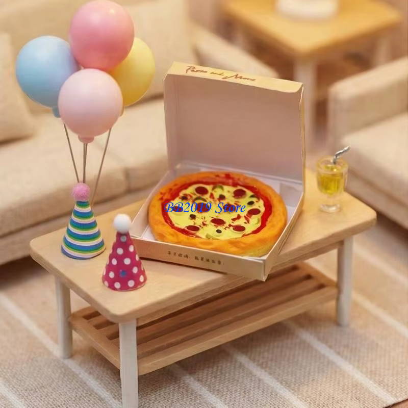 Q0KB – boîte à Pizza Miniature à emporter, jouet pour maison poupée, accessoires, facile à transporter, jeu rôle éducatif,