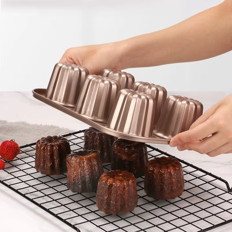 4/6/9/12 cavités Dessert crème ustensiles de cuisson antiadhésif en acier au carbone Canele moule gâteau Pan Canele moule outil de cuisson
