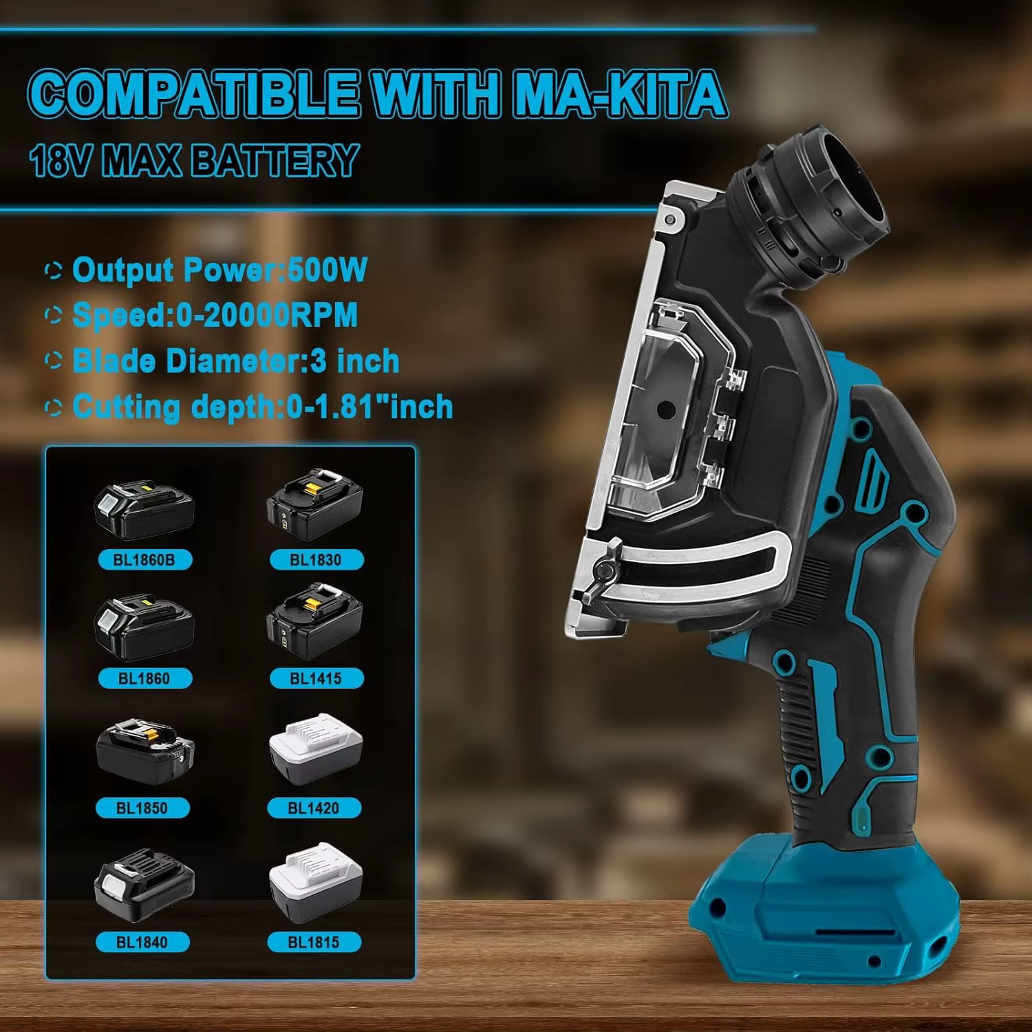 Makita – Mini meuleuse d'angle sans fil, outil de coupe électrique, scie circulaire de 3 pouces, outils électriques pour batterie 18V