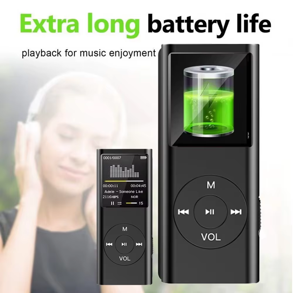 Lecteur MP3 Mini KEBIDU Portable avec Écran IPS HD, Radio FM, E-Books, Enregistrement, Musique HiFi Sans Perte, Bluetooth