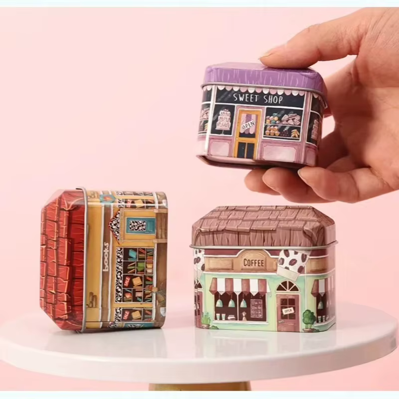 Boîte de rangement de sceau de petite maison pour enfants, 18 boîtes, mini magasin, design, objets de collection, bonbons, chocolat, récipient, petit emballage, cadeaux pour filles