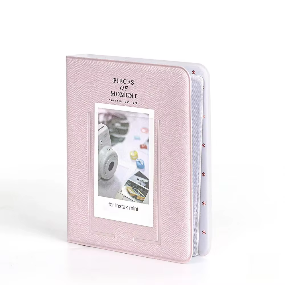 Album photo Instax Mini de 16 pages et 64 pièces – Contient des films Fujifilm 12/11/9, album de mariage Polaroid, étui à pochettes transparentes