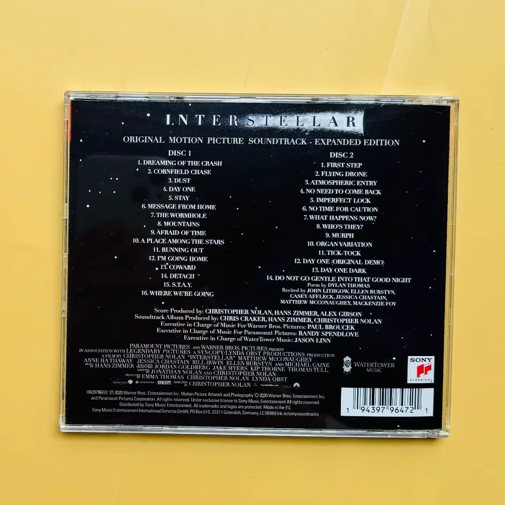 Interstellar Original Motion Picture Soundtrack 2CD par Hans Zimmer, partition de film classique OST pour collection de fans, cadeau en stock