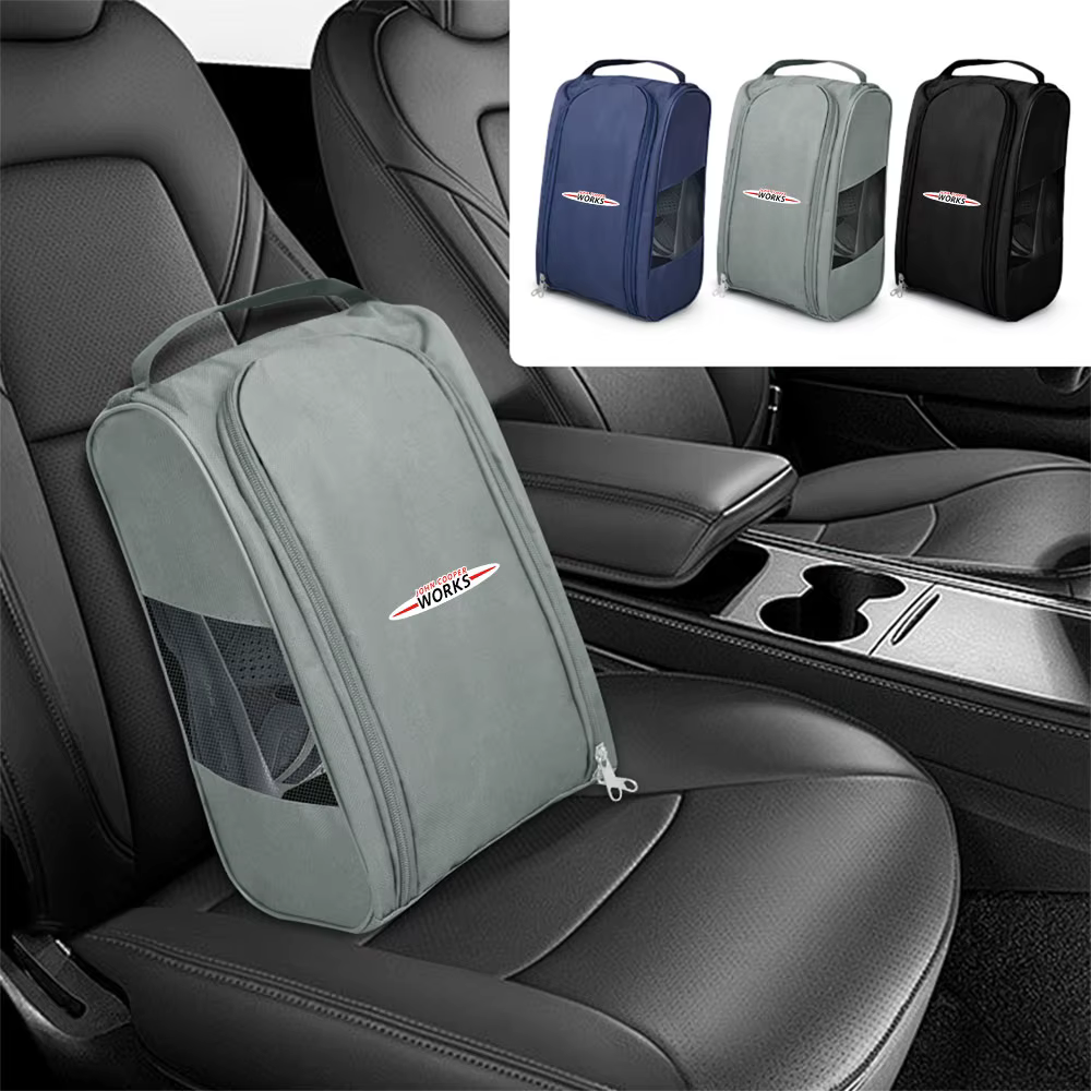 Organisateur de chaussures avec logo de voiture, sac de rangement, accessoires d'intérieur automobile, pour MINI Cooper JCW WORKS R55 R56 F55 F56 R57 R58 R59 R60 R50