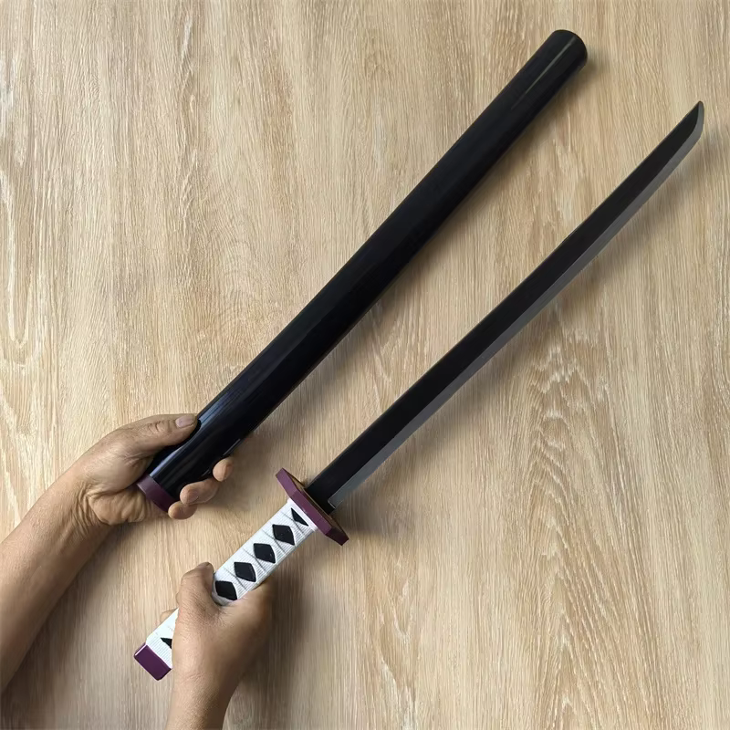 Épée Katana Demon Slayer assemblée, accessoires de Cosplay, Anime Orange Tomioka Giyuu Kamado Tanjirou, épées 72cm