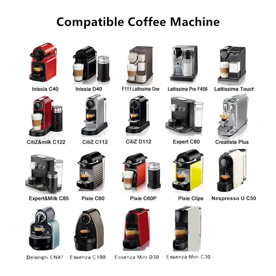 Capsule de café Nespresso rechargeable et réutilisable, dosettes Nespresso réutilisables avec une cuillère et une brosse, accessoires de café