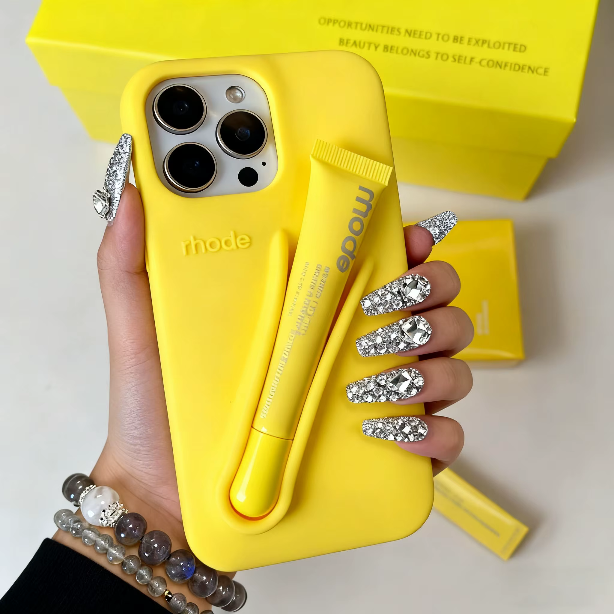 Lemontini – coque de téléphone en Silicone, marque chaude, pour IPhone 11 12 13 14 15 16 Pro Max Plus 17, maquillage aérien, brillant à lèvres, avec glaçage à lèvres