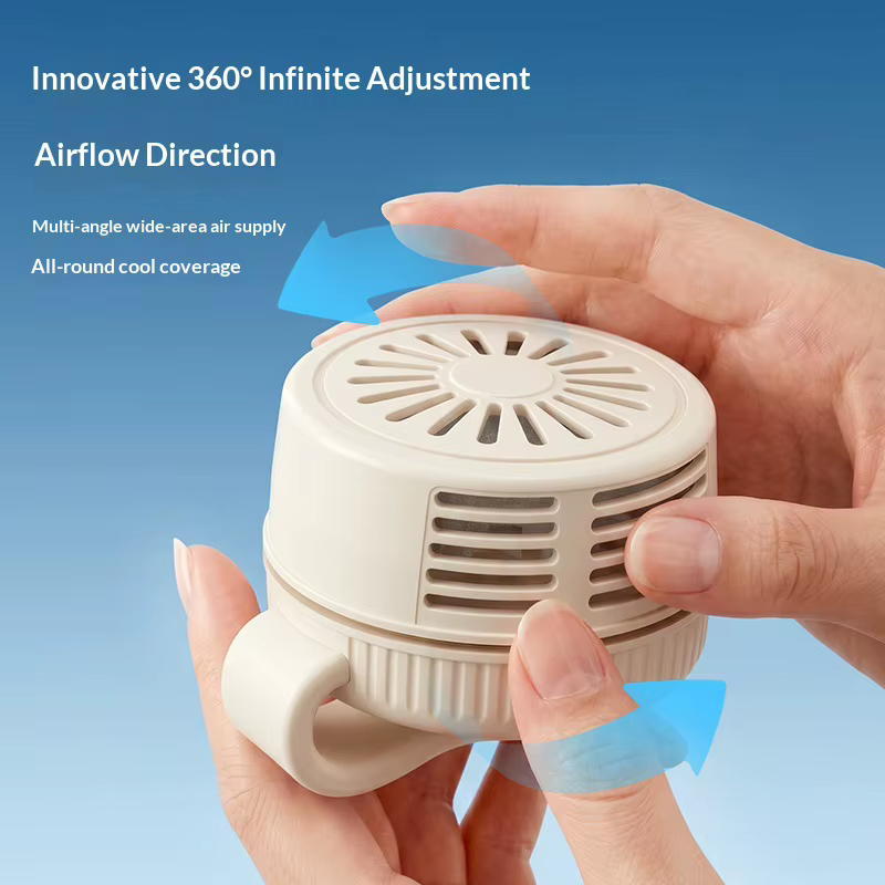 Ventilateur portable Lenovo Mini, ventilateur à main sans pales, petit, puissant, à faible bruit, avec clip pour le camping en plein air