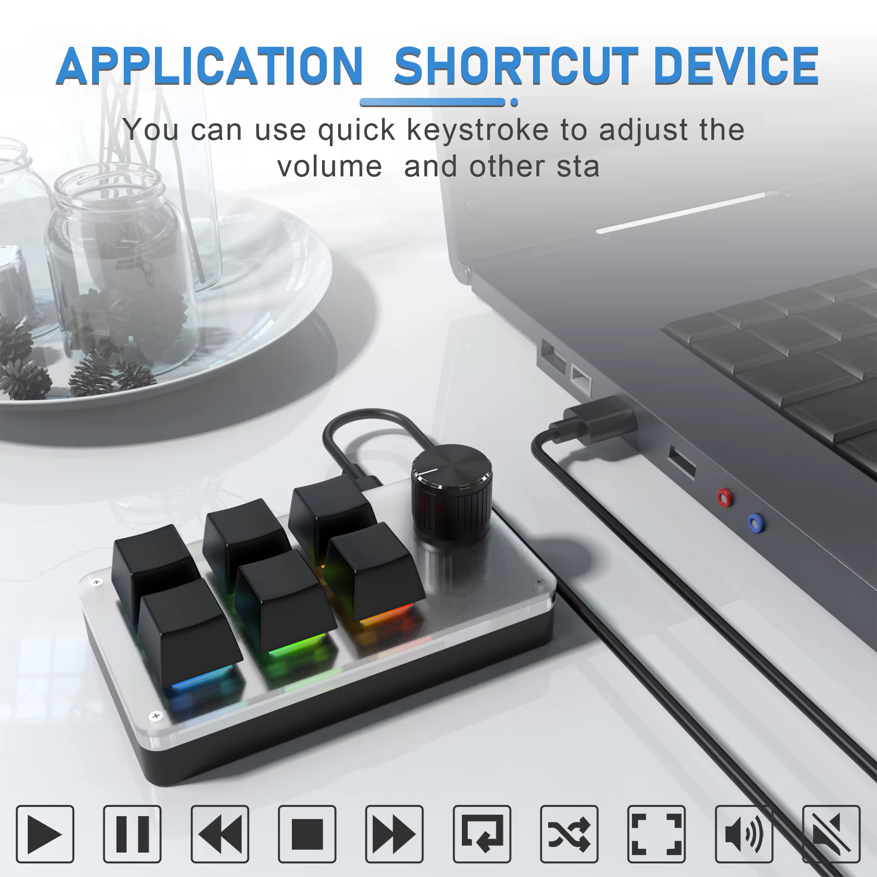 6 touches 1 bouton programmation rvb boutons de jeu Macro claviers Mini clavier de programmation personnalisé clavier mécanique USB pour Photoshop