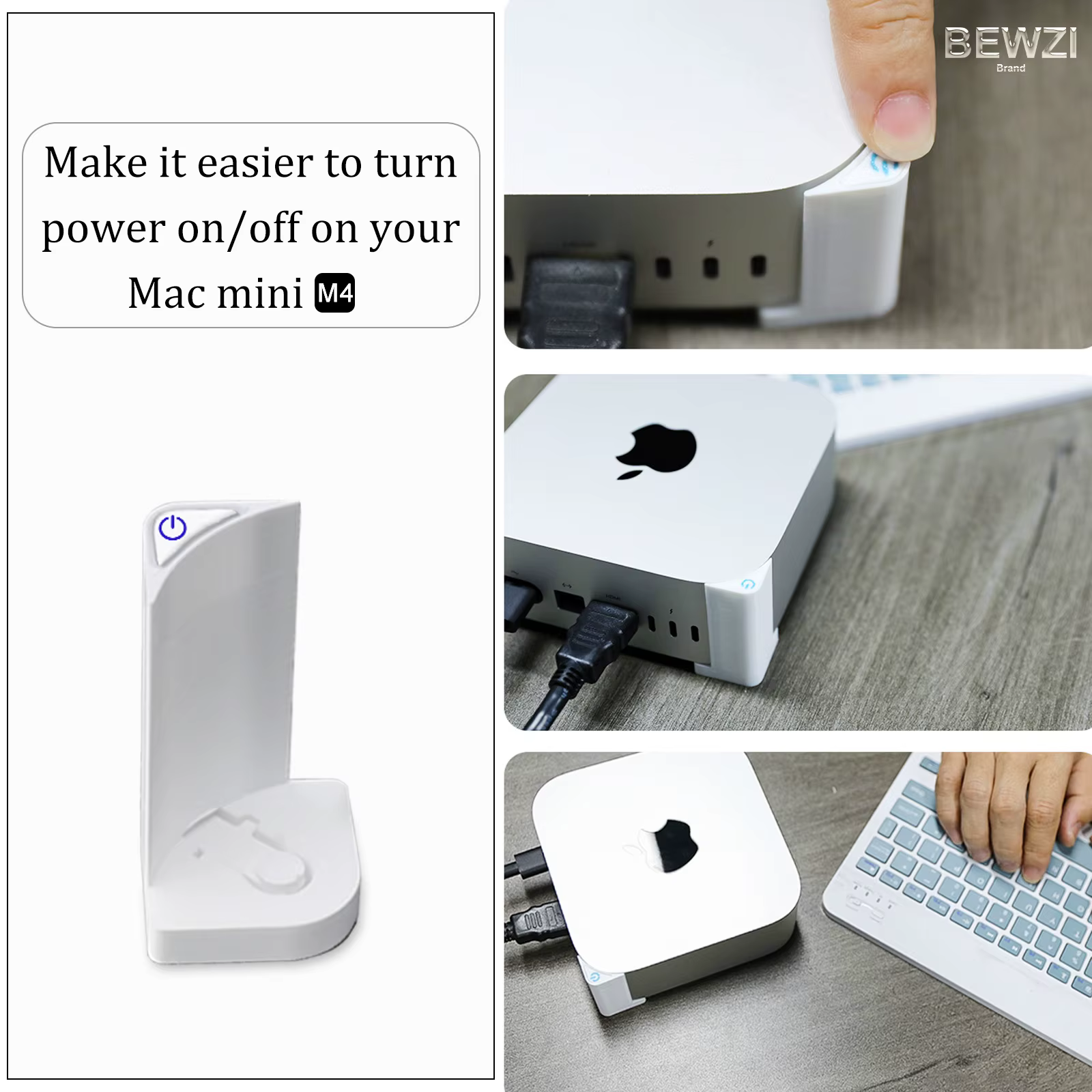 Interrupteur pour bouton d’alimentation MAC mini M4, interrupteur de bouton de connexion d’alimentation en matériau ABS pour Apple MAC Mini M4 Interrupteur Bouton Accessoire