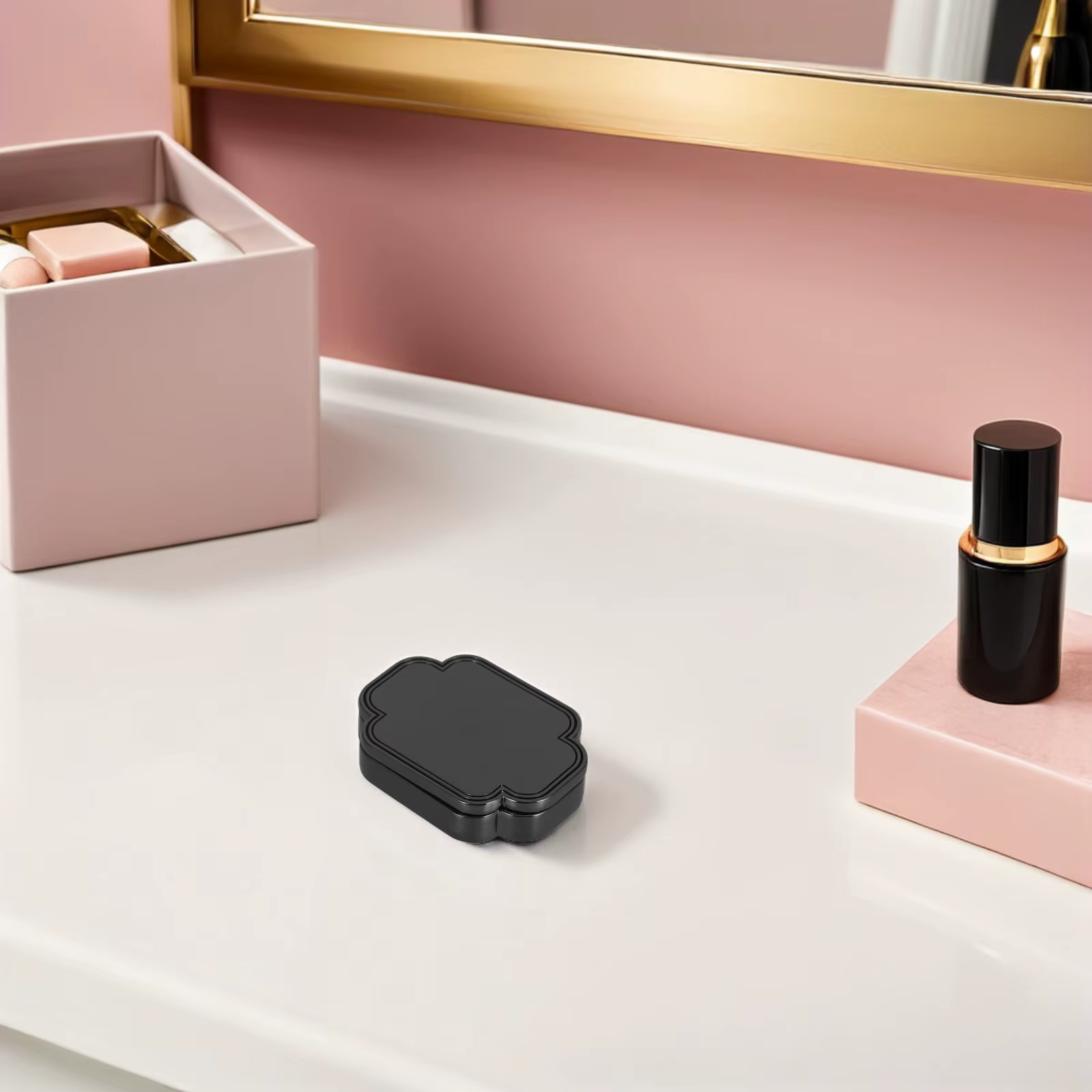 Mini boîte à parfum solide avec couvercle coulissant, boîte en métal compacte et portable, porte-parfum à poussoir, pot à baume rechargeable, format voyage