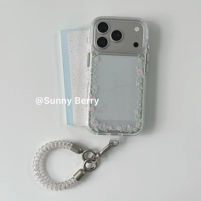 Coque de téléphone mate Y2K motif fleur de rose rose brillante style coréen pour iPhone 18 11 12 13 14 15 16 17 AIR Pro Max Plus, protection antichoc