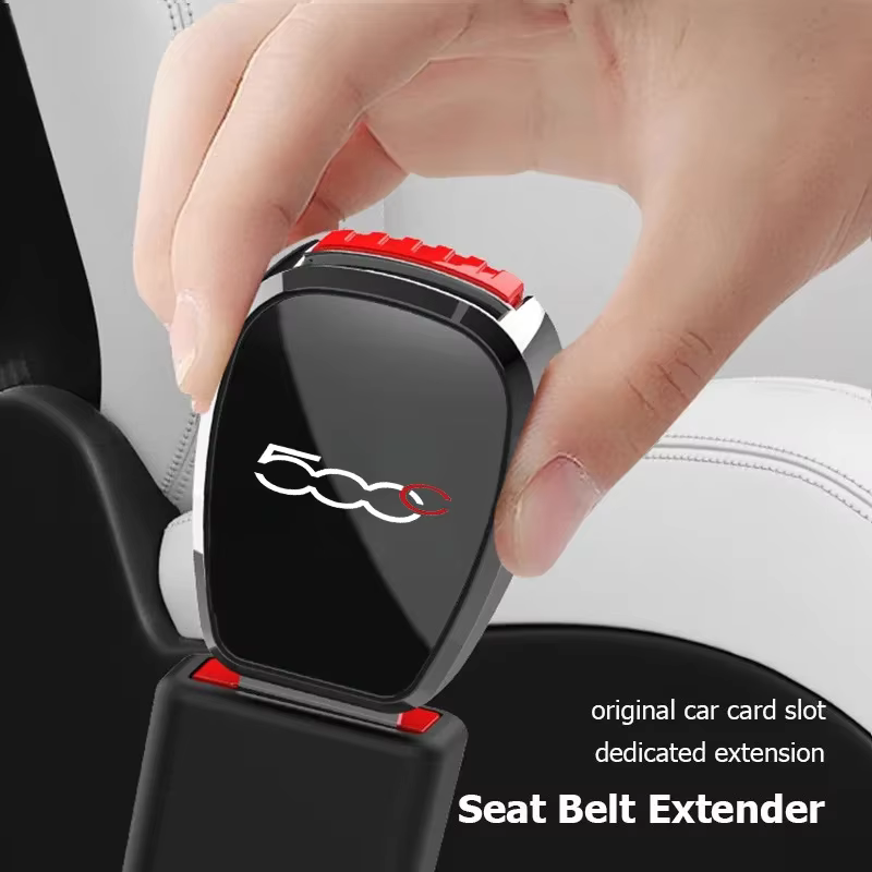 Boucle de ceinture de sécurité pour voiture, accessoires d'extension de sangle de sécurité automobile, intérieur pour Fiat 500 500C 500X 500L, logo optionnel