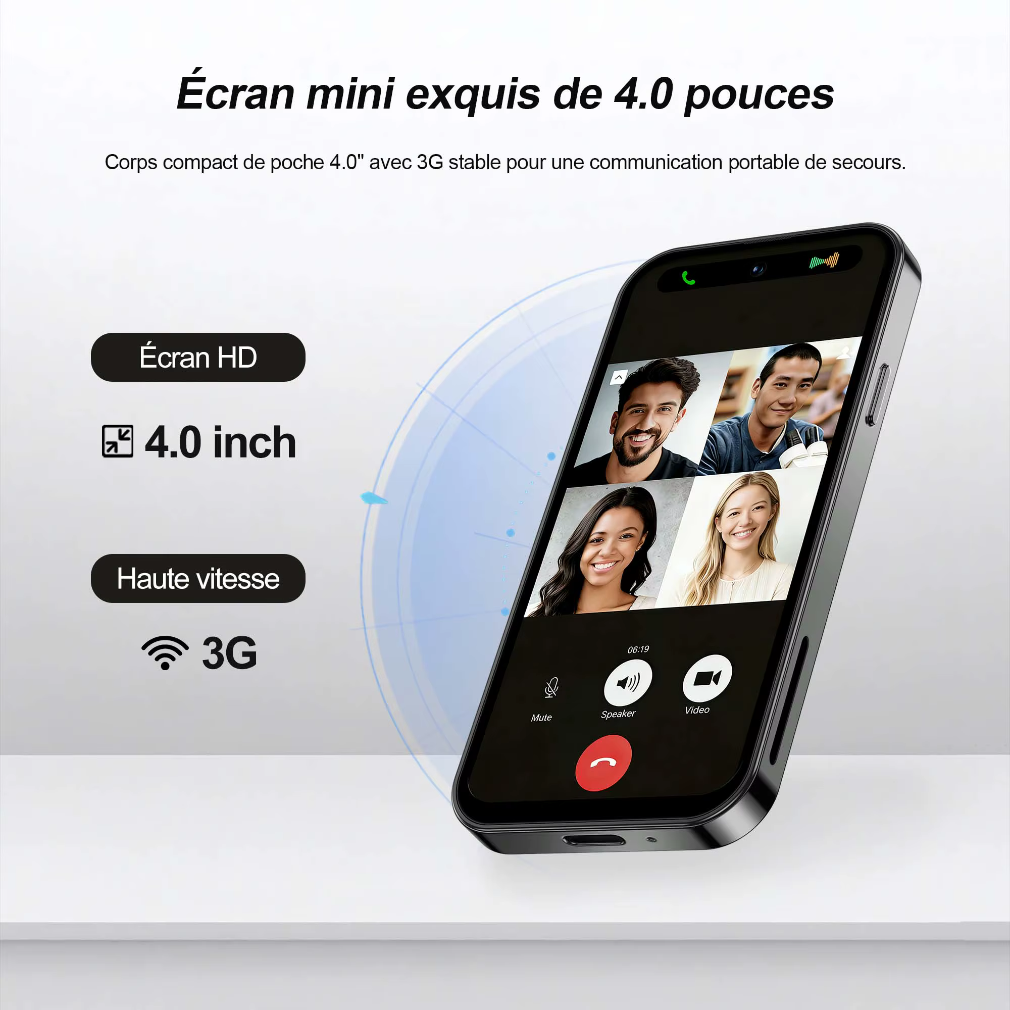 Mini smartphone SERVO S16 Mini 4.0" Android 10 3G WCDMA 2GB+16GB Double SIM Caméra HD WiFi Hotspot Play Store Téléphone de poche compact