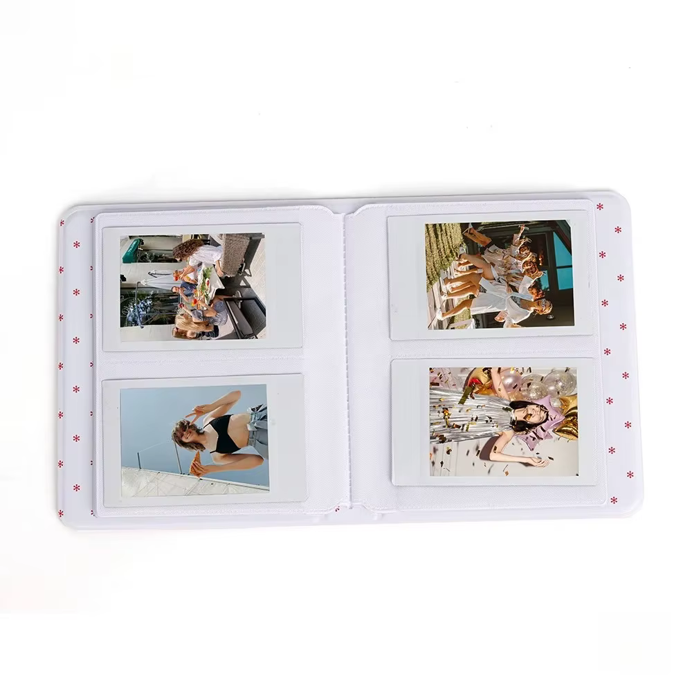Album photo Instax Mini de 16 pages et 64 pièces – Contient des films Fujifilm 12/11/9, album de mariage Polaroid, étui à pochettes transparentes