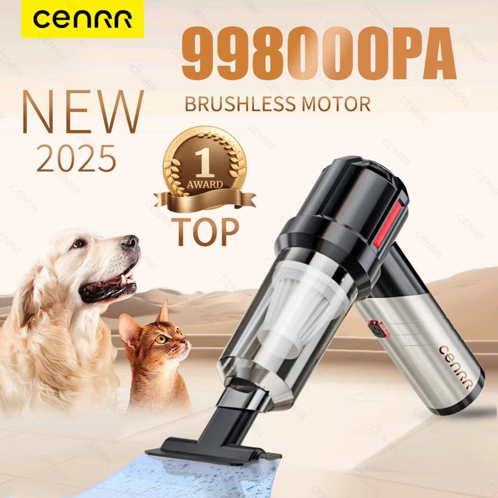CENRR Aspirateur de voiture haute pression portable sans fil, mini aspirateur à main à forte aspiration pour voiture et usage domestique