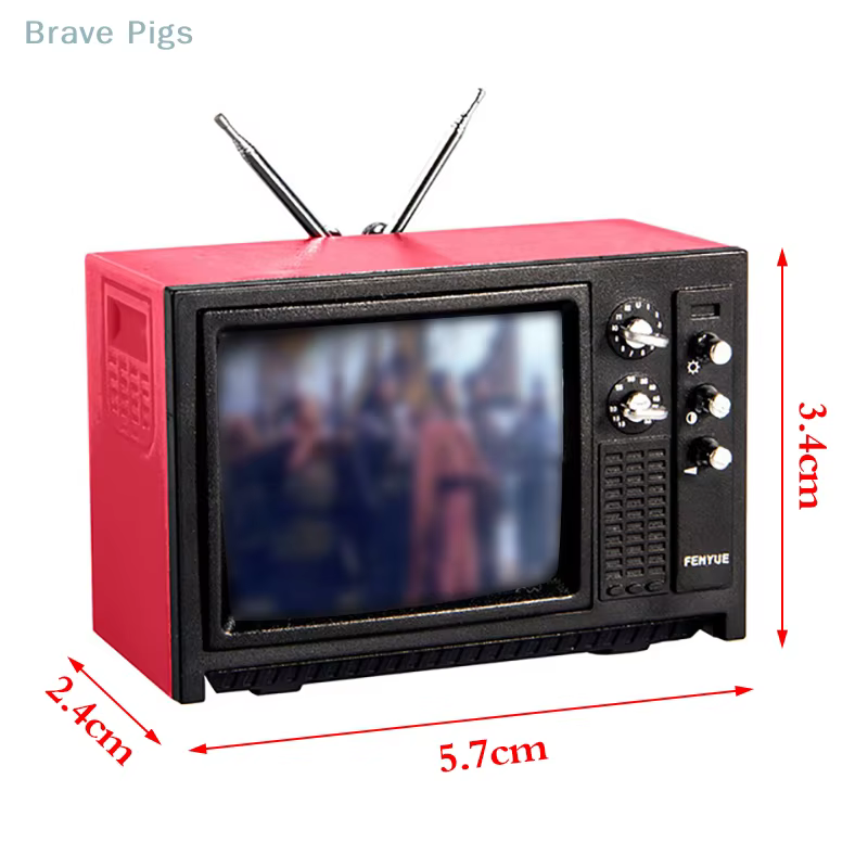 Mini ornements miniatures TV rétro, jouet de course, maison, 5.7x2.4x3.4cm