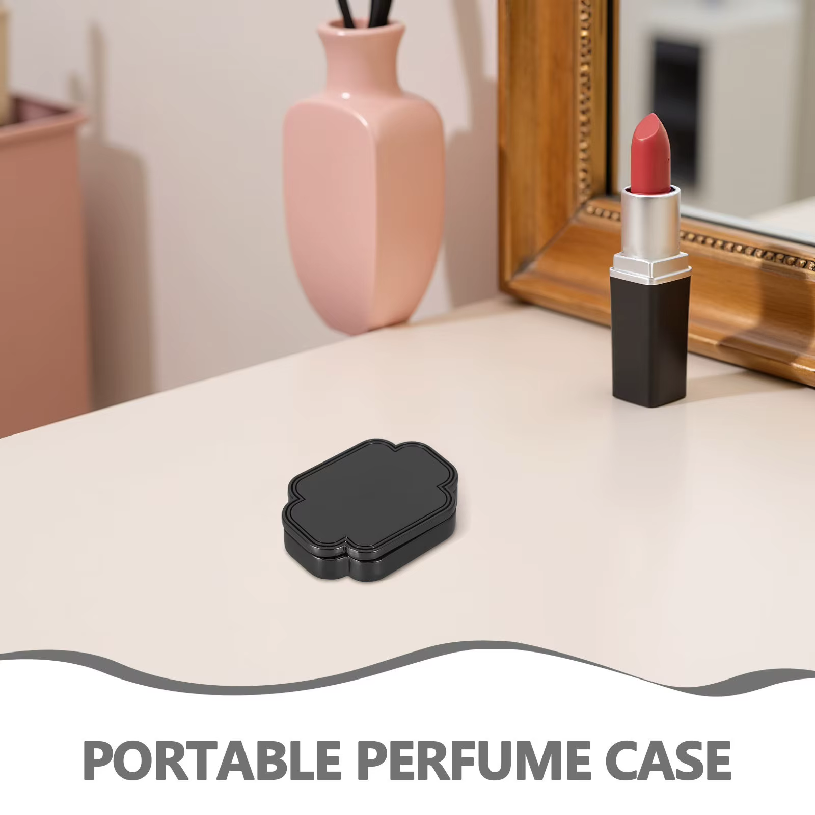 Mini boîte à parfum solide avec couvercle coulissant, boîte en métal compacte et portable, porte-parfum à poussoir, pot à baume rechargeable, format voyage