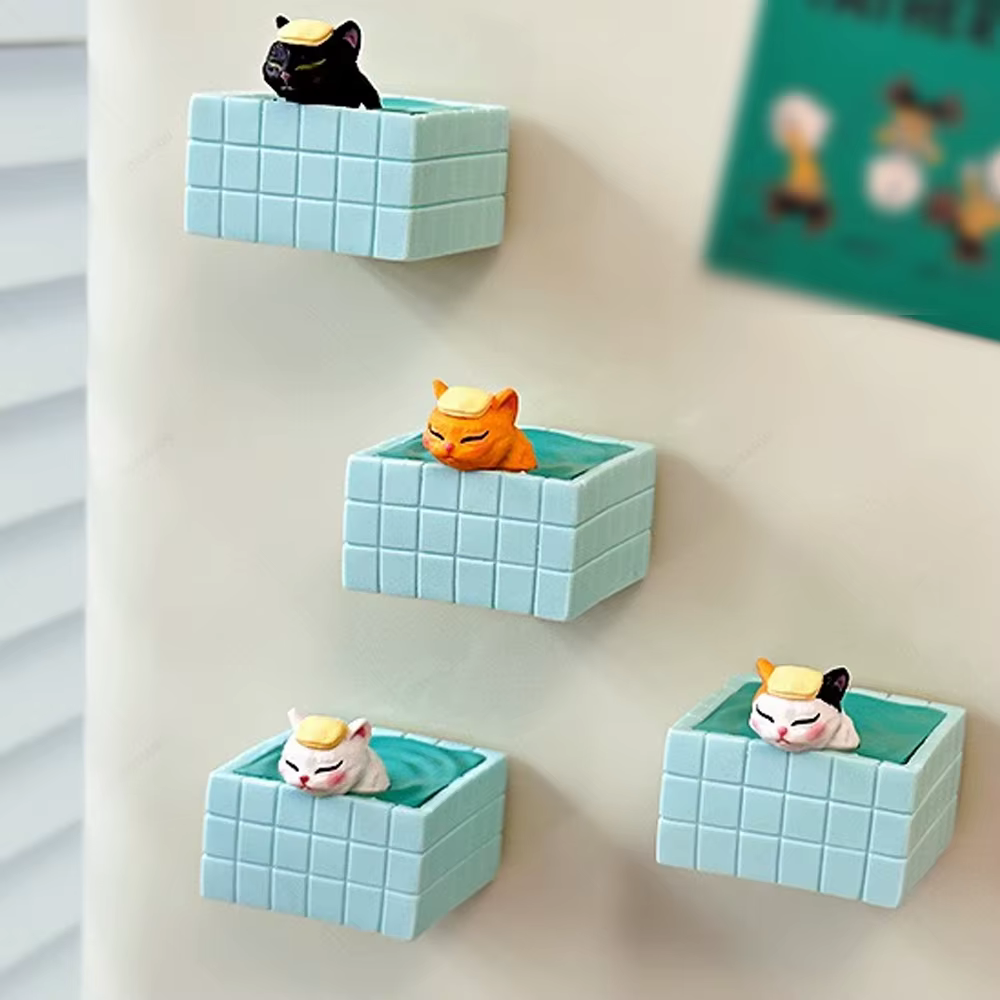 Mini douche chat ornement Figurines miniatures chaton Statue cadeau jouet pour enfants enfants bébé chambre Pot décoration de la maison outils de jardin