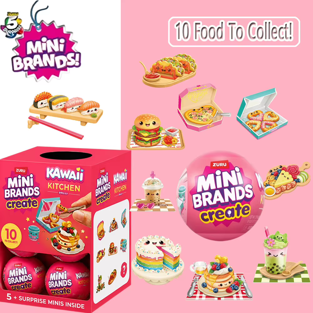 Nouvelles figurines ZURU Mini Brands Kawaii Kitchen Série 2 – Boîte mystère DIY – Mini-aliments à collectionner – Jouets capsule surprise – Mini-jouets alimentaires