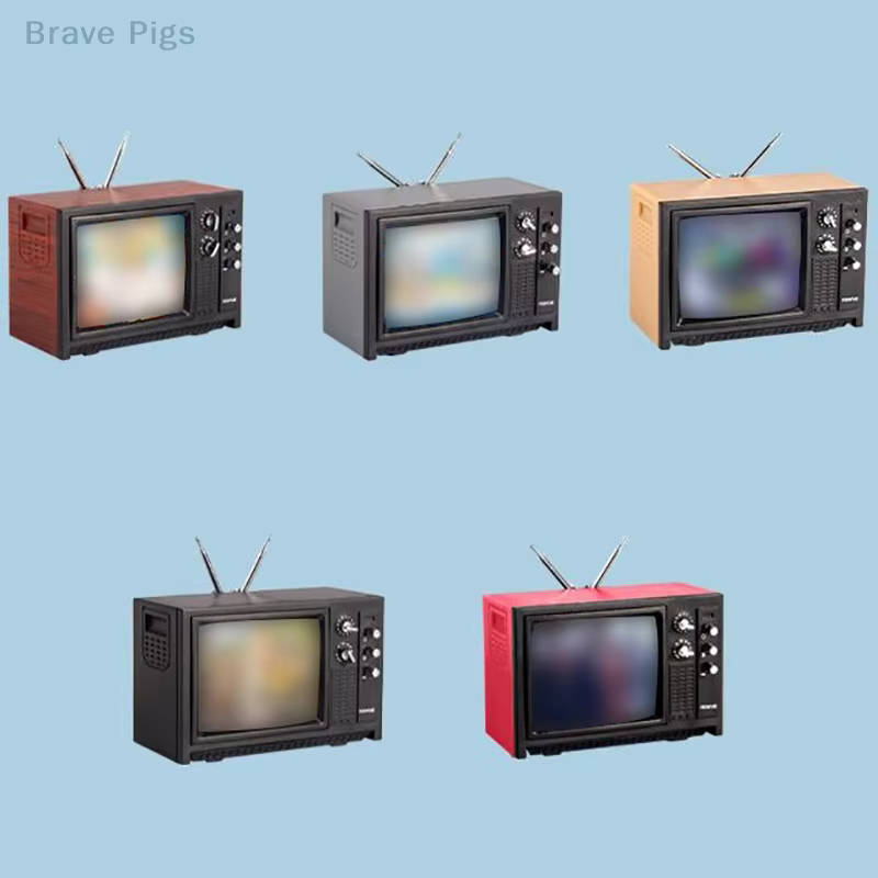 Mini ornements miniatures TV rétro, jouet de course, maison, 5.7x2.4x3.4cm