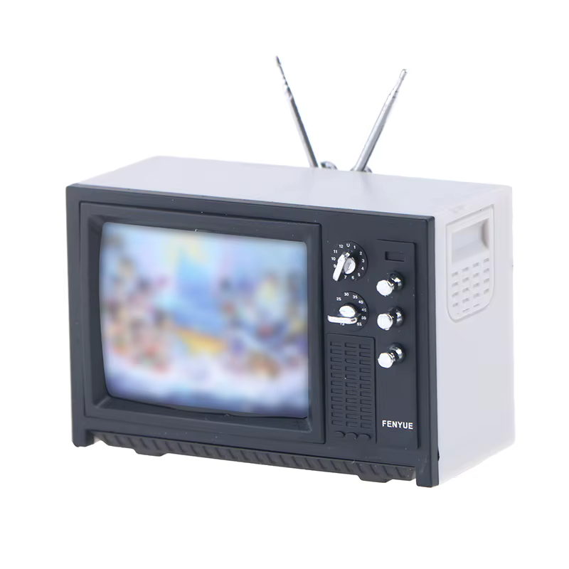 Mini ornements miniatures TV rétro, jouet de course, maison, 5.7x2.4x3.4cm