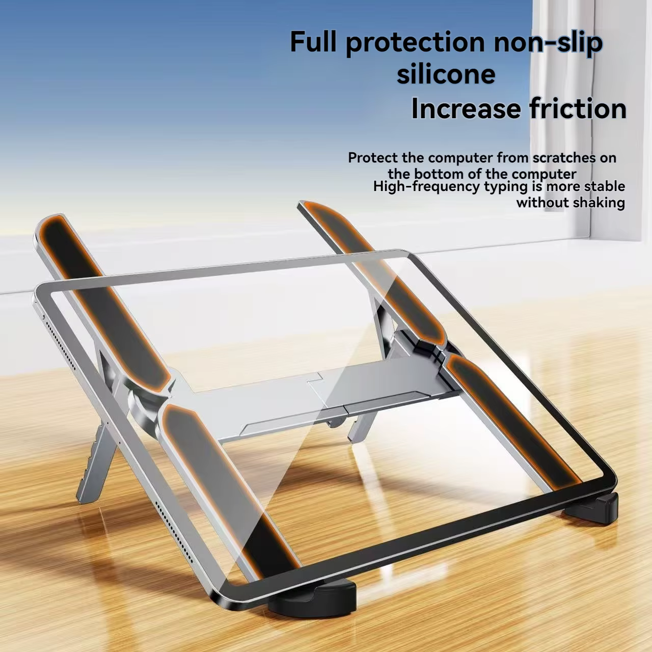 Support portable pour ordinateur portable à angle réglable, pliable, en métal, pour ordinateurs portables de 10 à 17 pouces, idéal pour la maison, le bureau et les voyages