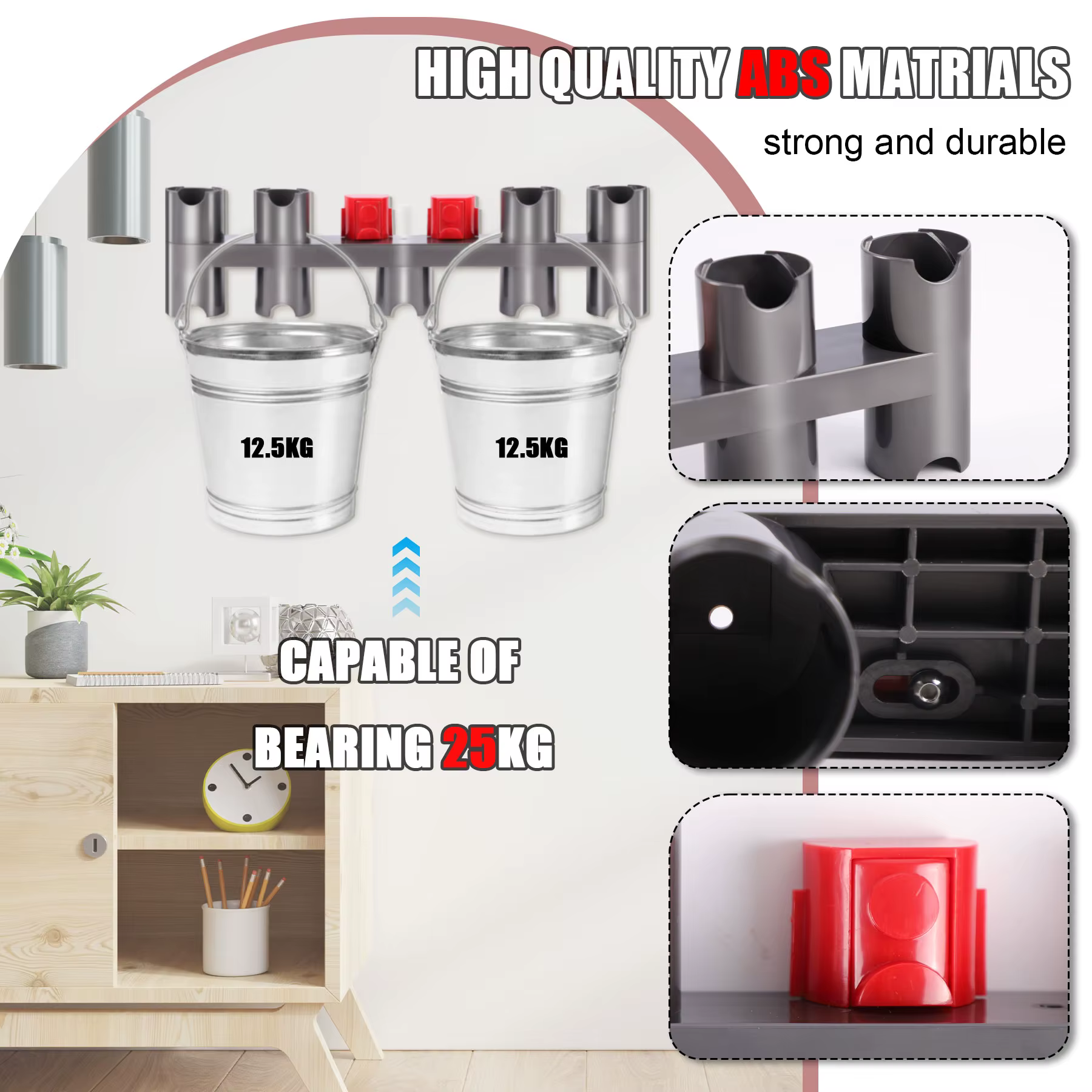 Support d'accessoires à neuf trous pour Dyson V7 V8 V10 V11 V15, support de pièces sous vide pouvant connecter le cintre du chargeur, avec vis d'expansion