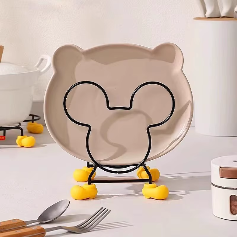 Support isolant pour cuisinière de cuisine, support de rangement de cuisine Mickey, support à bols, support à casseroles, porte-couverts, multifonctionnel, Styles en option