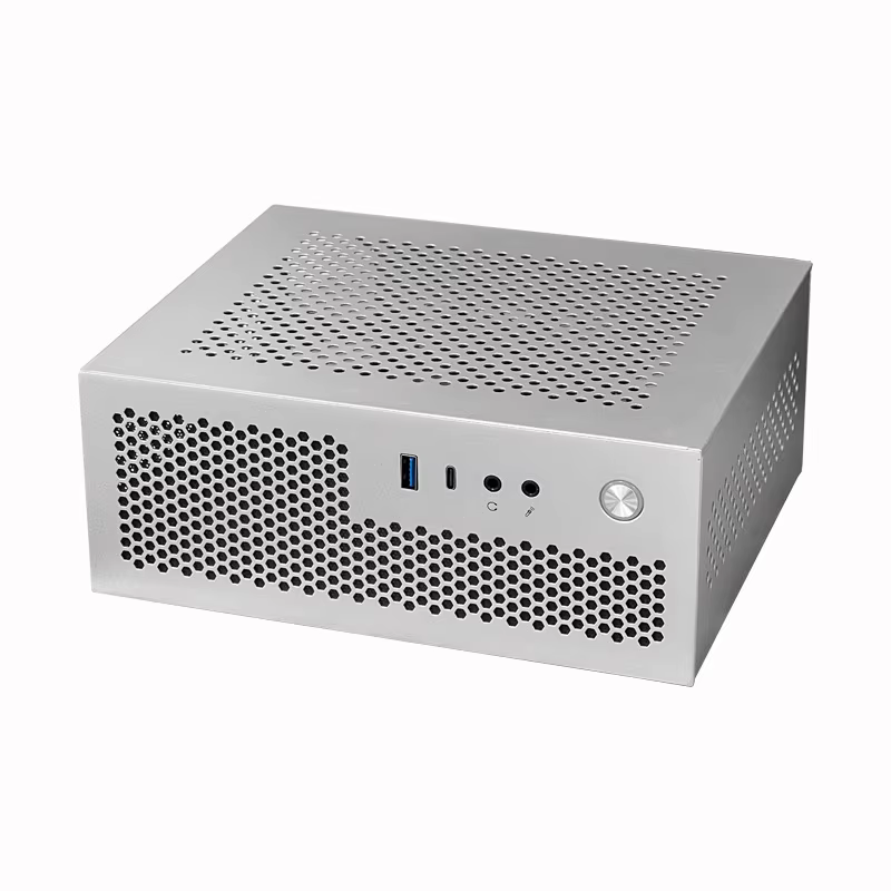 Mini boîtier d'ordinateur ITX pour châssis de bureau Typec (10g) + USB3.0 noir Mini-ITX 0.8mm SPCC boîtier d'ordinateur de bureau adapté à Flex PSU